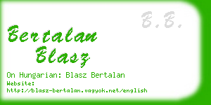 bertalan blasz business card